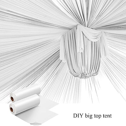 Moukeren 2 Roll Plastic Tablecloth Wedding Circus Party,White - color: White
