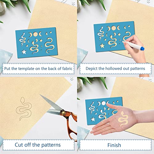 GORGECRAFT 2 Styles Snake Leather Jewelry Templates Reusable Earrings Making Animal Template Acrylic Star Cutting Stencil for Drawing Necklace Making Jewelry DIY Crafts Scrapbook 5.12x3.54 Inch - style: Lapidary