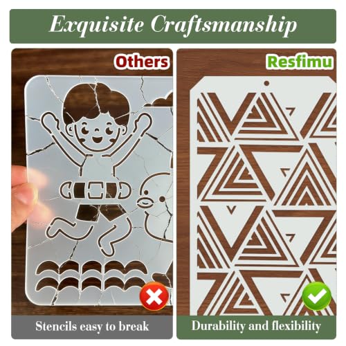 Geometric Texture Stencils for Crafts Reusable 16Pcs Stencils(8.6X4.1 inch) - color: Texture 21