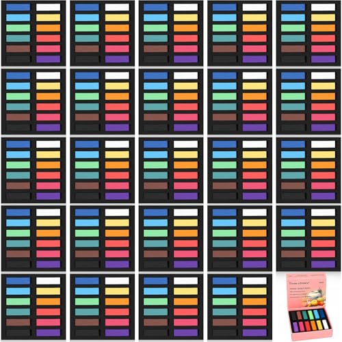 Watersay 288 Pcs Soft Chalk Pastels for Artists Color Pastels Set 12 Assorted Colors Square Chalk Sticks 1.18 Inches 24 Boxes Art Drawing Painting Supplies for Parties, Donations, 30 mm - size: 30 mm