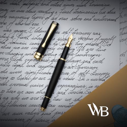 Wordsworth & Black Luxury Bamboo Black Calligraphy Pen Set, 6 Nibs | Fountain Ink Bottle, Cartridges , Refill Converter, Gift for Men , Women, Smooth Writing, Journaling , Lettering - color: Black Wood