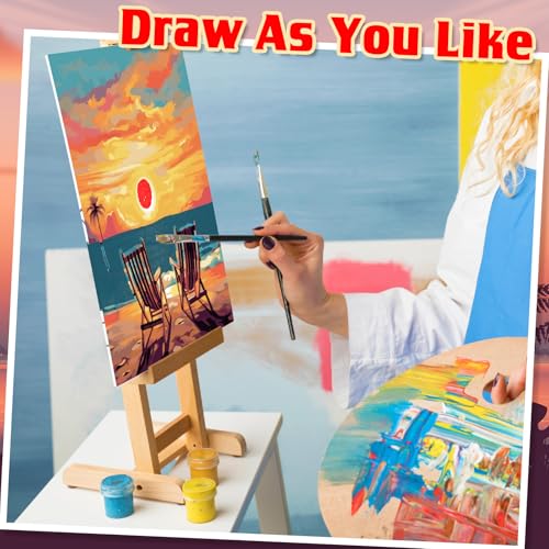 Tinlade 12 Pcs Pre Drawn Canvas for Painting Stretched,Sea Sunset - size: Sea Sunset