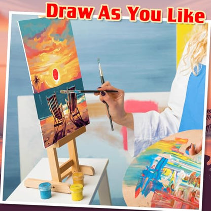 Tinlade 12 Pcs Pre Drawn Canvas for Painting Stretched,Sea Sunset - size: Sea Sunset
