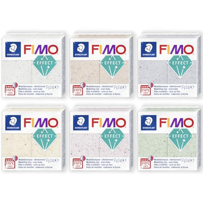 FIMO Soft Polymer Oven Bake Modelling Clay - 57g Blocks - Set of 6 - Botanical Colours