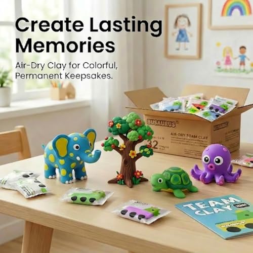 32-Pack Air Dry Foam Clay 16 Colors for School Supplies - color: 16 Colors