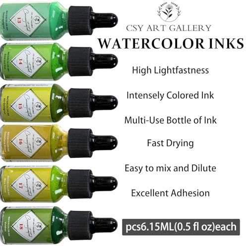Watercolor Paint Ink Set-Matcha Color Palette-Drawing Inks-Pigment-Based Handmade Ink Quality Art Supplies for Artists Adult Painting Aketching - color: Matcha Cream Set