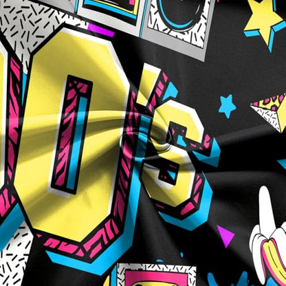 8x6Ft 90s Backdrop 90s Party Decorations 80s 90s Theme Birthday Party Supplies Hip Hop Back to The 90's Banner Background Retro Radio Graffiti Wall Decor Photo Booth Props