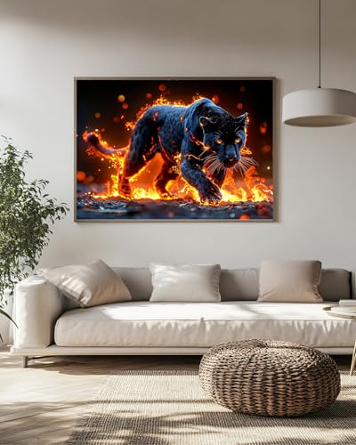 Animal Panther Diamond Art Kits for Adults, Easy Crafts 5D Diamond Painting Dot Kit for Adult Beginners, Animals DIY Round Dots Full Drill Diamonds Paintings Arts for Home Wall Decor Gifts 12X16 Inch - color: C02