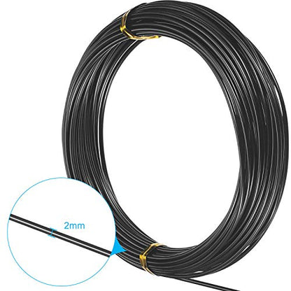 1 Roll Tecunite Aluminum Wire Craft Wire, 10 M X 2 mm, Black | TecUnite Aluminum Craft Wire for Sculpting,10 M X 2 Mm,Black,1 Roll - color: Black, size: 10000 mm x 2 mm