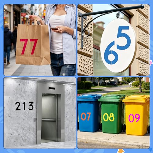 10PCS Number Stencils,8 Inch Plastic Number Stencils Paint Templates - size: 8 Inch