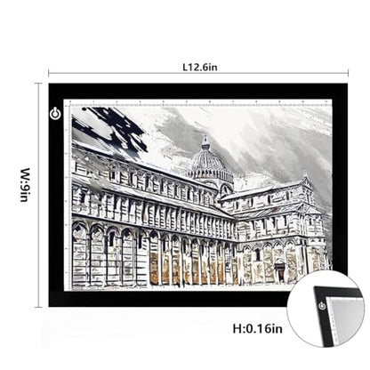 ME456 A4 LED Light Box 14" Light Pad USB Power Light Table for Tracing, | Tattoo Transferring, Drawing, Sketching, Animation, Stenciling, Diamond Art Painting, Home & Classroom Learning Activities - style: 14" Black (USB Powered)