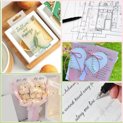 Phinus 72 Sheets Translucent Vellum Paper 8.5 x 11, Printable Vellum Jackets Vellum Paper for Invitations, Tracing Paper for Drawing Sketching, Invitation Belly Bands, Gift Box Liners, White