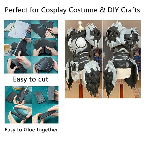 Acrux7 10mm EVA Foam Sheets, 13” x 78” EVA Foam Cosplay Foam, Black Foam Sheets for Crafting Model, Cosplay, DIY Projects