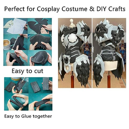 Acrux7 10mm EVA Foam Sheets, 13” x 78” EVA Foam Cosplay Foam, Black Foam Sheets for Crafting Model, Cosplay, DIY Projects