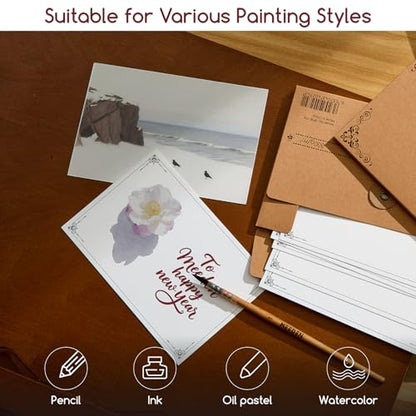 MEEDEN Blank Watercolor Paper Postcards: 4"X6" Travel Watercolor Post Cards - color: 2 Pack