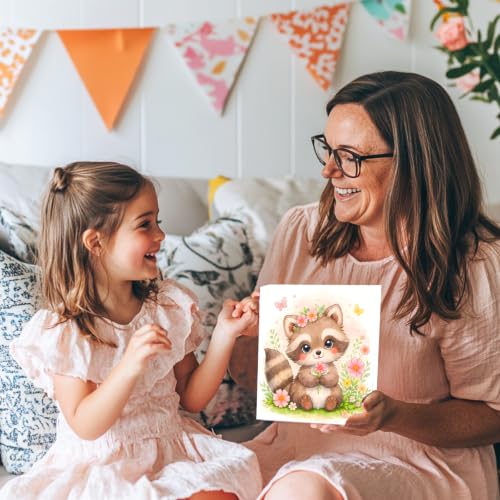 Aestalrcus Paint by Numbers for Kids with Frame, TRaccoon, 8x8 inch - color: style-15