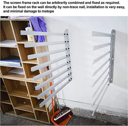INTBUYING Screen Printing Frame Rack Shelf Storage Holder Screen Printing Squeegee Rack Screen Drying (8 Layer)