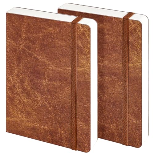 Funto Watercolor Journal, 7.5x5, 2 Packs, 44 Pages Each, Cold-Pressed 100% Cotton, Pearlescent PU Leather Brown Cover, Art Supplies for Mixed Media - color: Brown, size: 7.5x5