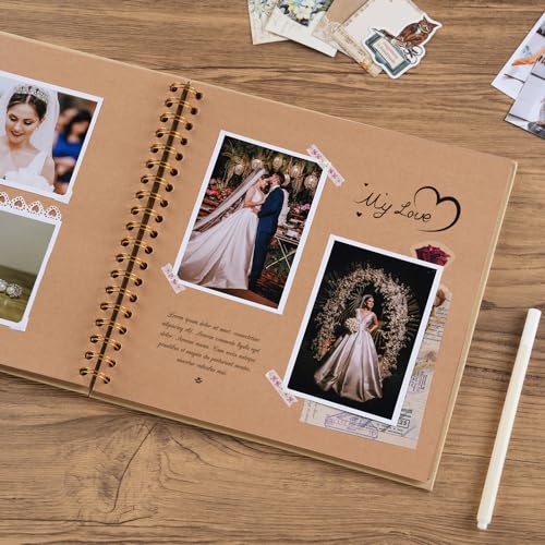 potricher 10 x 10 Inch DIY Scrapbook Photo Album 40 Pages, Yellow - color: Yellow, size: 10 Inch 40 Pages