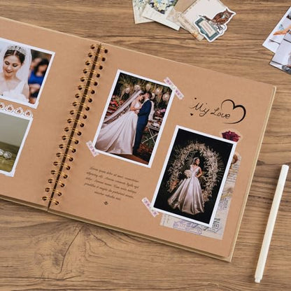 potricher 10 x 10 Inch DIY Scrapbook Photo Album 40 Pages, Yellow - color: Yellow, size: 10 Inch 40 Pages