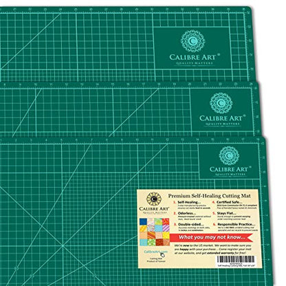 Calibre Art Self Healing Rotary Cutting Mat, Full 24x36, Best for Quilting | Ideal for Quilting and Sewing, Thick, Warp-Proof & Odorless, EN 71-3 Certified. Not From China. - size: 37"L x 25"W