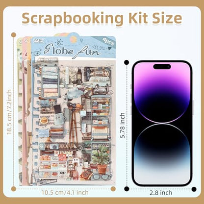 Uideyvi Travel Series Sticker Scrapbooking Supplies for Junk Journal, 16 Sheets PET Stickers(TZ-010-005) - color: Travel Series