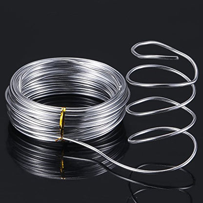 1 Roll Tecunite Aluminum Wire Craft Wire, 10 M X 3 mm, Silver | TecUnite Aluminum Craft Wire for Sculpting,10 M X 3 Mm,Silver,1 Roll - color: Silver, size: 10000 mm x 3 mm