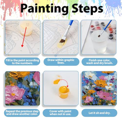 Paint by Numbers Kit for Adults, Adult Paint by Number Kits 16x20 Inch - color: Wildflowers