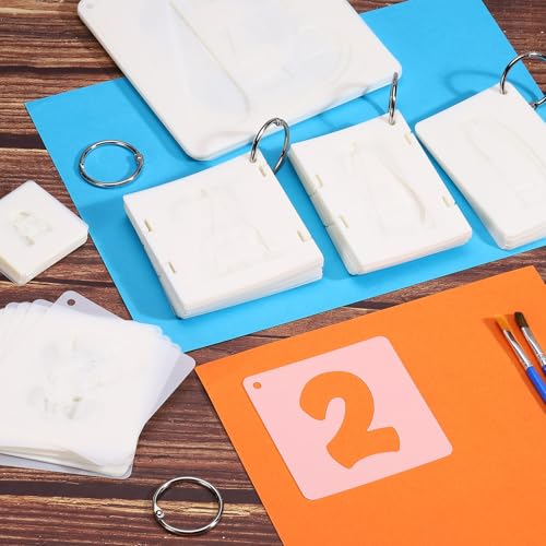 PATIKIL 2" Letter Number Stencils, 42Pcs Square Reusable Letter and Number Stencil Templates for Painting on Wall Wood Fabric Signage, Uppercase Letter Style - size: 2 Inch