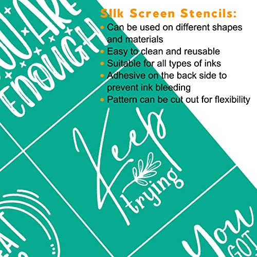Silk Screen Stencils Self Adhesive Reusable Mesh Printing Stencil for Painting on Wood Fabric Chalkboard Home Decor - color: dream big