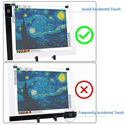 LIRUNQIU A3 Diamond Painting LED Light Pad Kit | Includes storage case, pens, stand, pad board. Ideal for adults, full drill diamond art. Complete 5D tool set. - size: A3