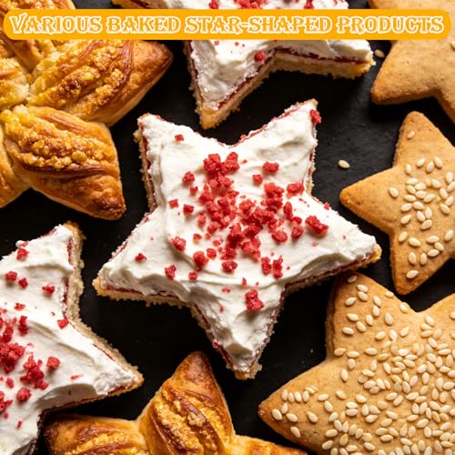 Star Cookie Cutters (5 Pieces/Set), Biscuit Cutter Set with Handle | Professional Baking Dough Cutter Tools for Cakes, Sandwiches, Donuts, Dumplings - size: 5 Sizes Star Cutters With Handle