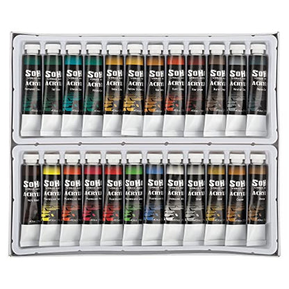 Soho Urban Artist Acrylic Paint - Thick, Rich, Water-Resistant, Heavy Body Paint, Assorted, Set of 48-12mL - size: Set of 48 - 12mL