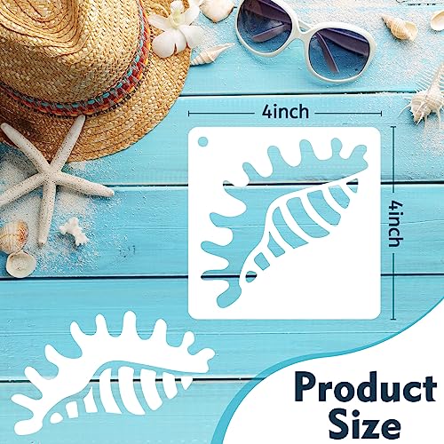 50 PCS Ocean Animal Painting Stencils Reusable Sea Stencils for Painting on Wood Rocks Canvas Fabric Glass Pottery 4x4 Inch - color: Ocean Animal
