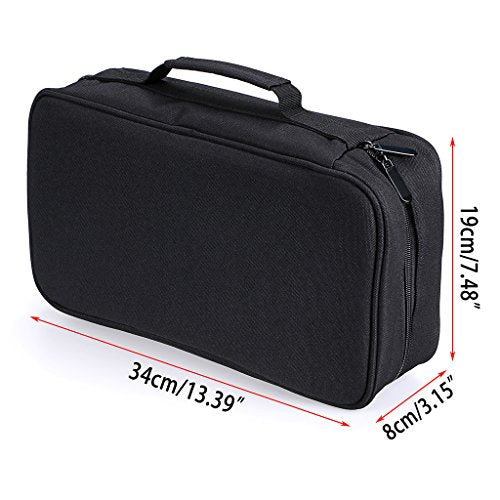 BTSKY Art Marker Carrying Case Lipstick Organizer-60 Slots Canvas Zippered - color: Black