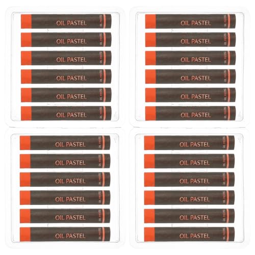 PATIKIL Orange Oil Pastels, 24Pcs Soft Oil Crayons Creamy Pastels Stick Art Supplies for Art Painting Drawing Blending Graffiti for Drawing Beginners Artists - color: Orange