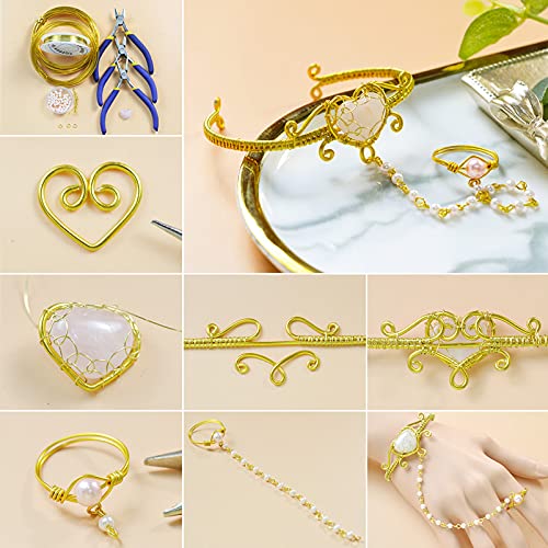 52 Feet 4mm Gold Aluminum Wire Bendable Metal Craft Wire for Beading Sculpting Jewelry Making - color: Round-Gold, size: 4mm
