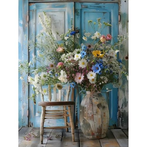 Paint by Numbers Kit for Adults,Vintage Flower DIY Paint by Number 16x20 In | Paint by Number for Beginner,Adult Paint by Number,HD Color Canvas,DIY Tool Kits,Stress Relief Craft,Great Gift,Without Frame - color: MT6170