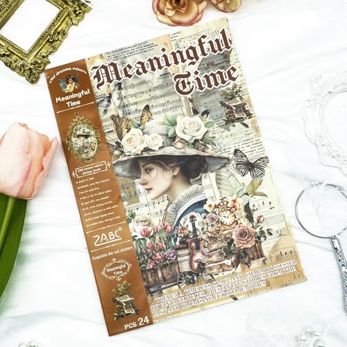 478pcs Pre-Cut Vintage Scrapbook Sticker Book for Adults and Teens, Washi Stickers for Scrapbooking Supplies,Journaling Stickers Aesthetic Ephemera for Junk Journals, DIY Crafts Arts Decorative - color: Meaningful Time