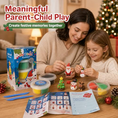 Air Dry Clay for Kids, 4 Christmas Mini Modeling Clay Sets, DIY Snowman Model Magic Clay Kit with Tools & Tutorials, Christmas Stocking Stuffers for Kids, Creatible Art Crafts Toys Gifts Xmas Gift - color: 4 Packs Mini Christmas Kit