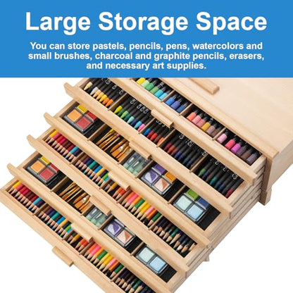 Falling in Art Wooden Pastel Storage Box With 6 Removable Drawers - size: 6-Drawer