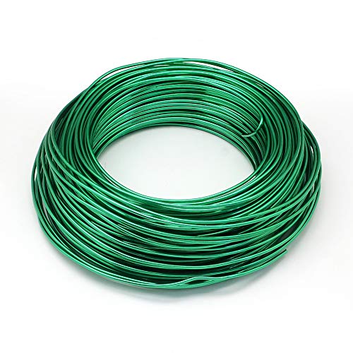 Cheriswelry 910 Feet 22 Gauge Green Aluminum Wire Bendable Metal Craft Wire Flexible Soft Jewelry Beading Wire 0.6mm for Sculpting Armature Artistic Floral Garden Wrapping DIY Craft - color: Green, size: 22 Gauge(0.6mm)