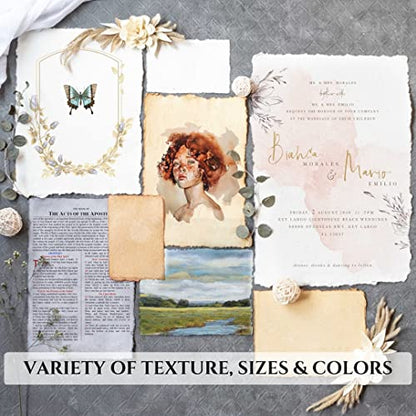 LEATHER VILLAGE Handmade Rough Textured Watercolor Paper 6x8 Inches, White - color: Texture White, size: 8"X6"