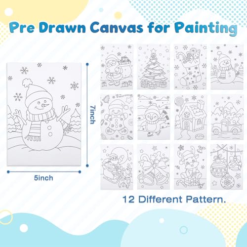 Louise Maelys Christmas Pre Drawn Canvas to Paint for Kids - color: CHRISTMAS