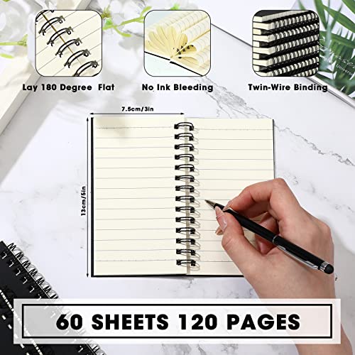Jutom 18 Pcs Small Spiral Notebook Memo Pad 3x5, Black - color: Black
