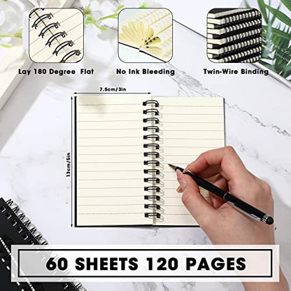 Jutom 18 Pcs Small Spiral Notebook Memo Pad 3x5, Black - color: Black