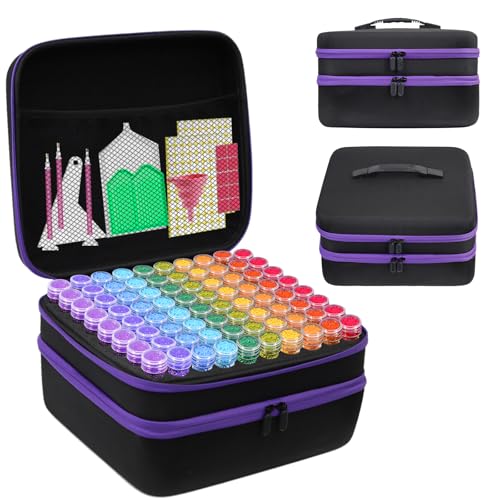 CAIOVSE Diamond Painting Storage Container 240 Slots Diamond Art Accessorie - color: Black, size: 240 jars