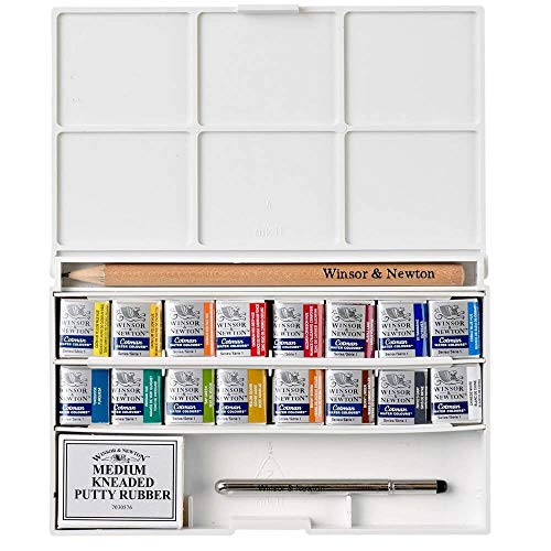 Winsor & Newton Cotman Watercolor Paint Set, 16 HP Deluxe Sketchers' Box - style: 16 Half Pan Complete Pocket Set