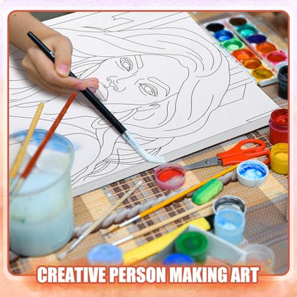 Sherr 20 Pcs Stretched Pre Drawn Canvas African American Canvas to Paint Afro Queen Black Art for Painting for Adults Outline Pre Drawn Stretched Cotton Art to Paint Party Set, 8 x 10 - style: Cool