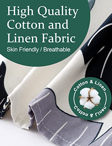 Cozy Adjustable Cross Back Aprons for Women with Pockets Cotton Linen Cooking Kitchen Baking - color: Banana Leaf